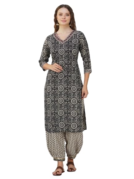 Ajrakh Print Cotton Afghani Pants Kurta Set