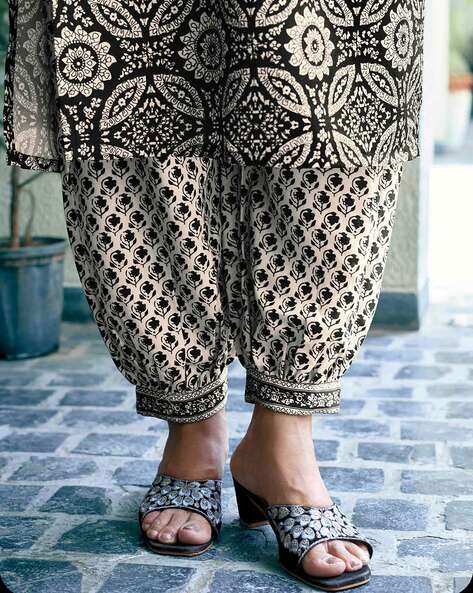 Ajrakh Print Cotton Afghani Pants Kurta Set