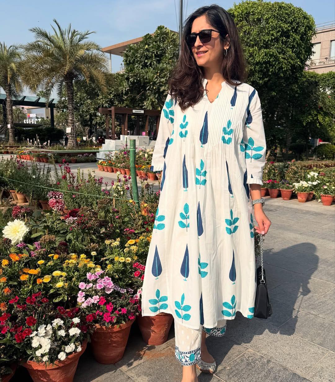 Mughal Boota Block Print Kurta Set with Pintex Detailing
