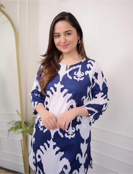 Mul Cotton Printed Blue Coord Set