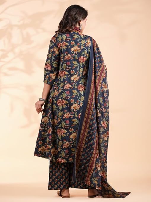 Starry Blue Floral Cotton 3 Piece Set
