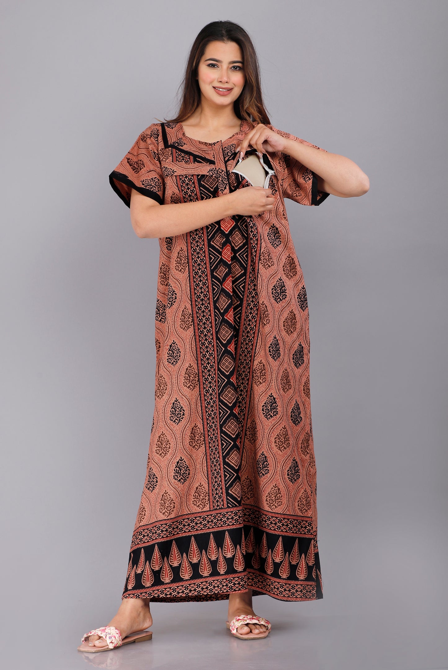 Maternity Feeding Nursing Nightwear Gown