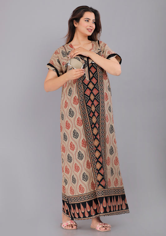 Maternity Feeding Nursing Nightwear Gown