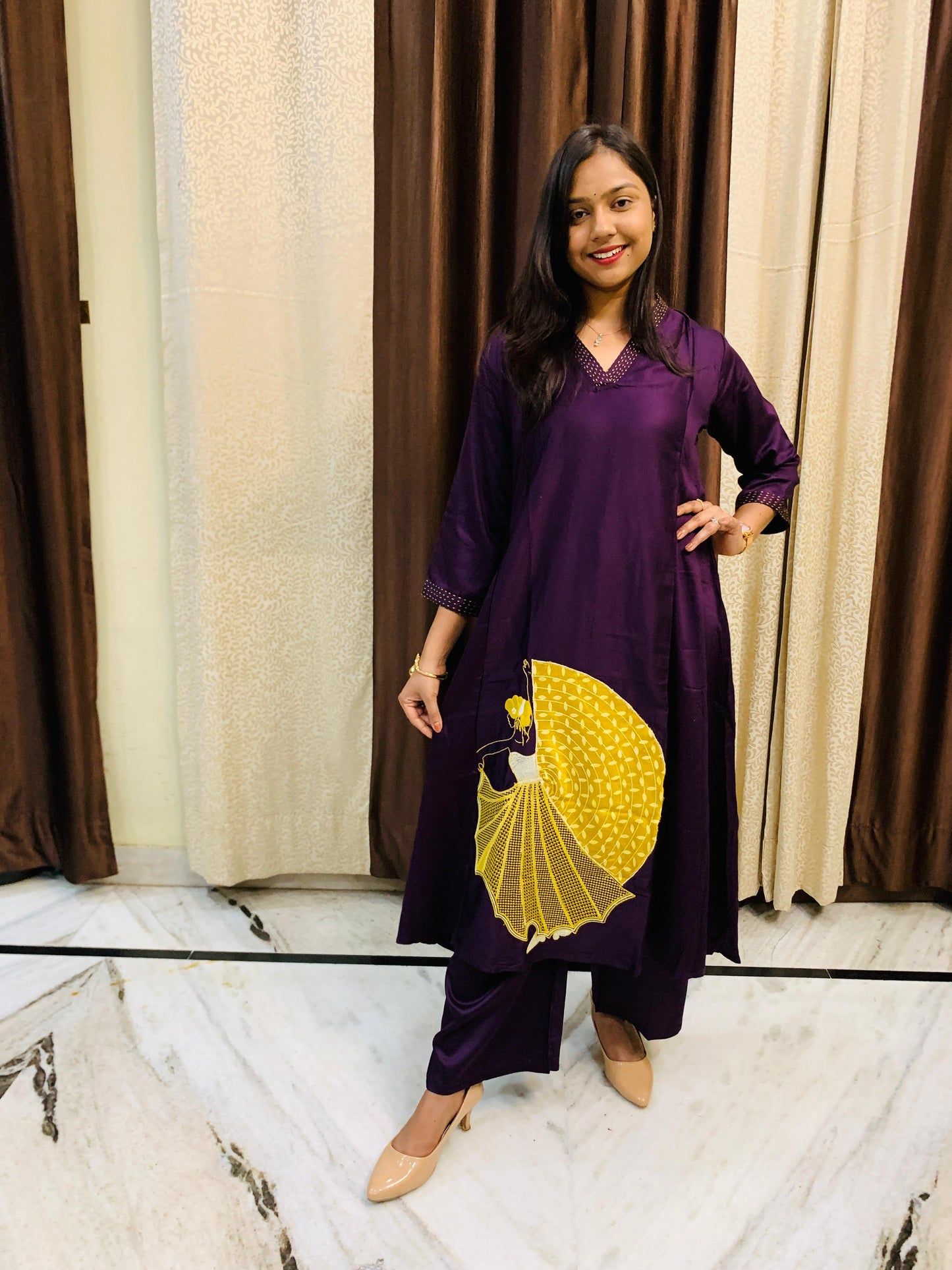 Silk Viscose Unique Patchwork A-line Dress
