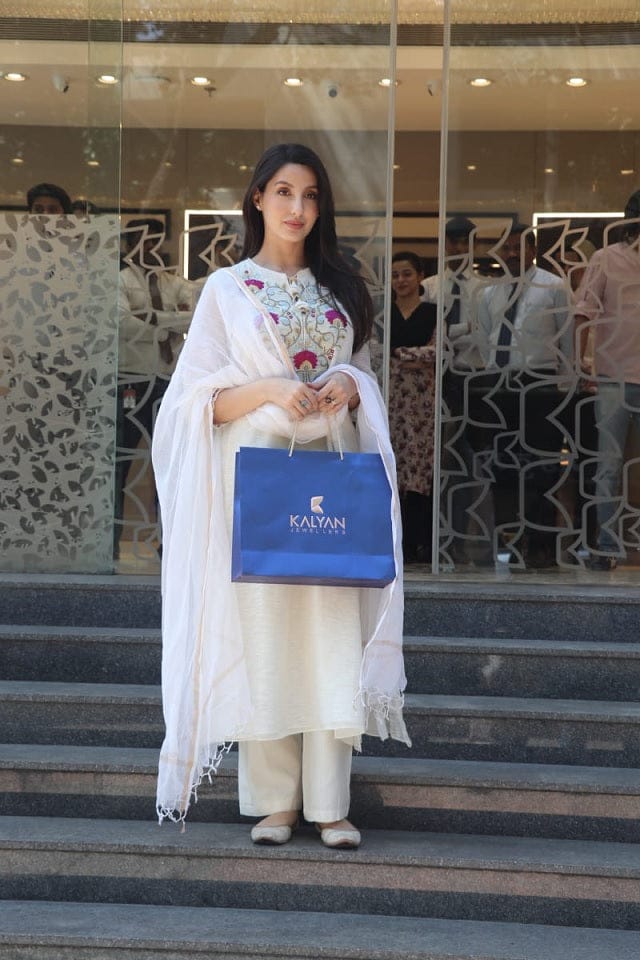 White Embroidered Chanderi Salwar Suit Set