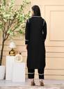 Designer Black Kurta Set with Lacework & Embroidery