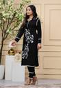 Designer Black Kurta Set with Lacework & Embroidery