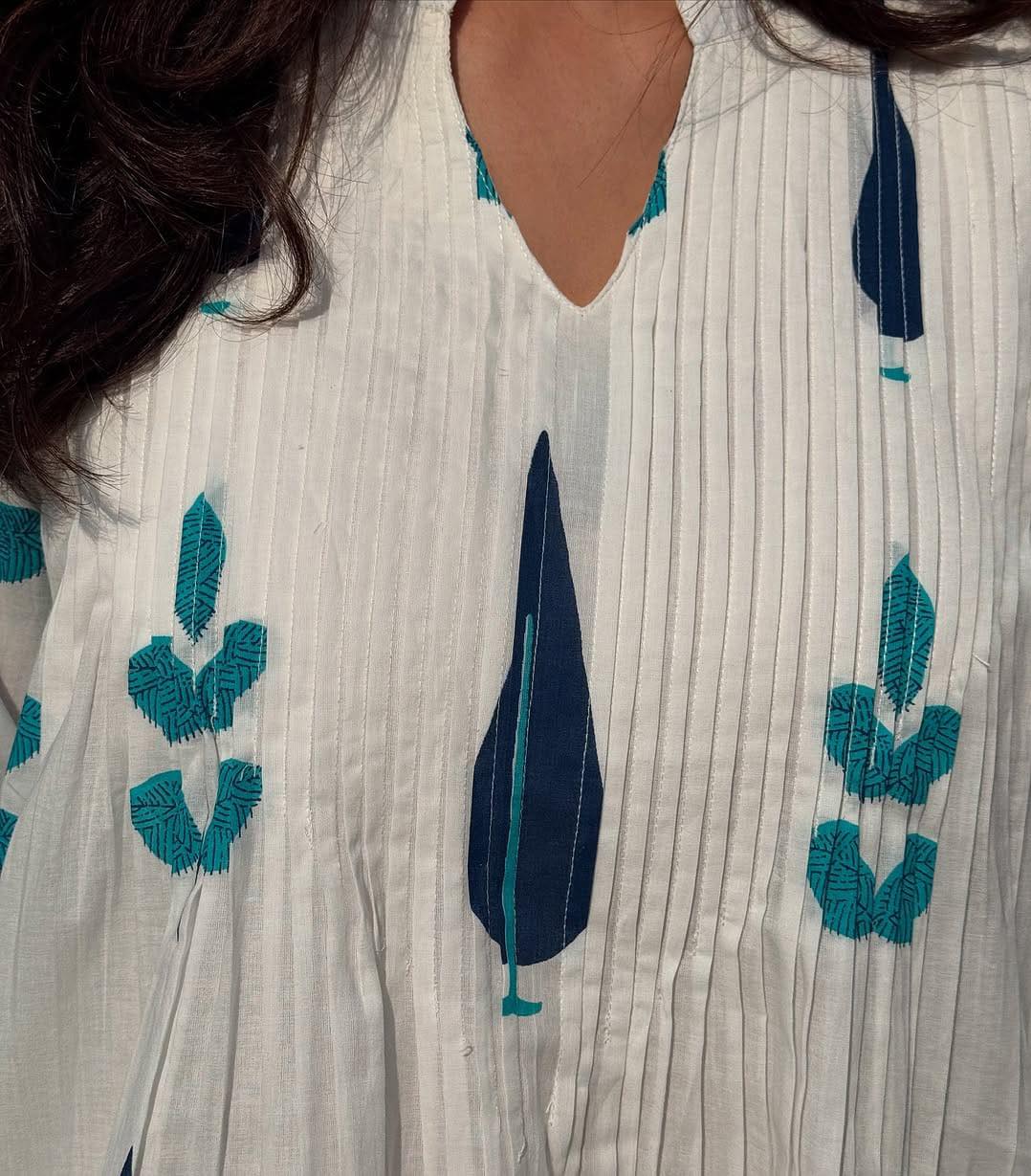 Mughal Boota Block Print Kurta Set with Pintex Detailing