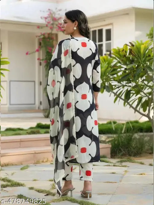 Cotton Printed Floral Three Piece Salwar Set